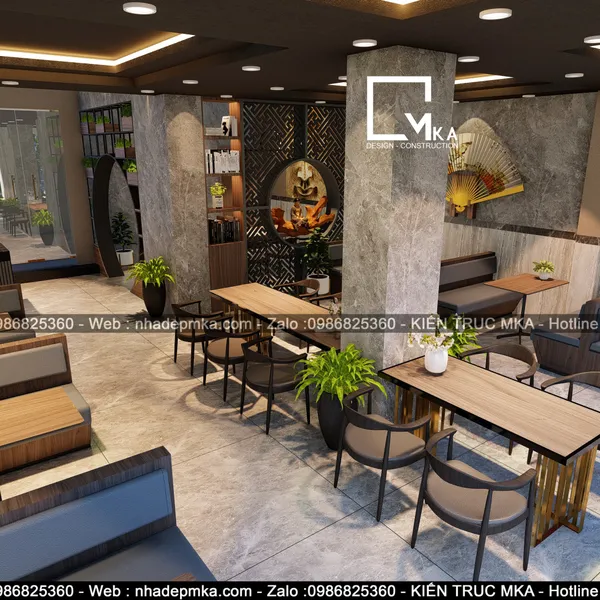 Thiết kế nội thất nhà hàng chay chị Quyên - Quận 7