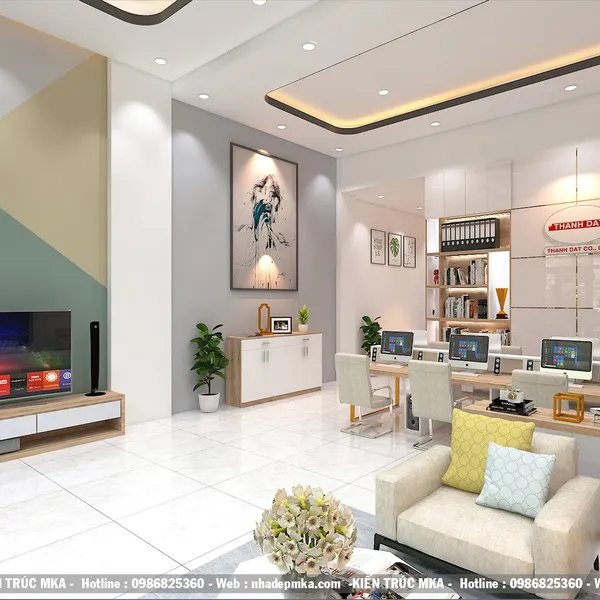 NỘI THẤT VĂN PHÒNG CTY XD THÀNH ĐẠT- QUẢNG NGÃI