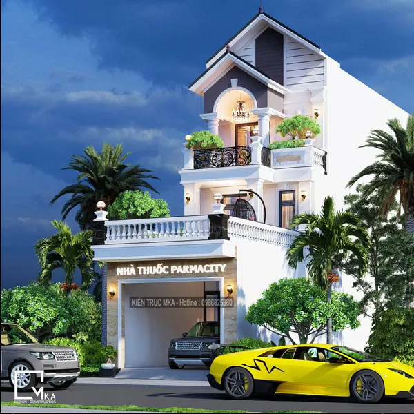 Thiết kế biệt thự chú Hùng Dĩ An - Bình Dương