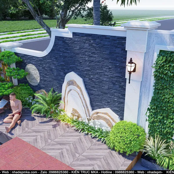 Thiết kế hồ koi sân vườn chú Tùng