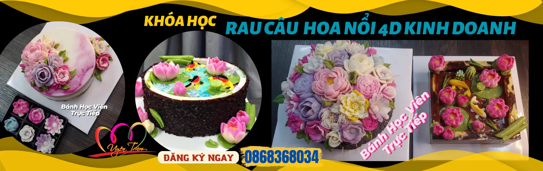 Khóa Học Bánh Rau Câu Hoa Nổi 4D Kinh Doanh