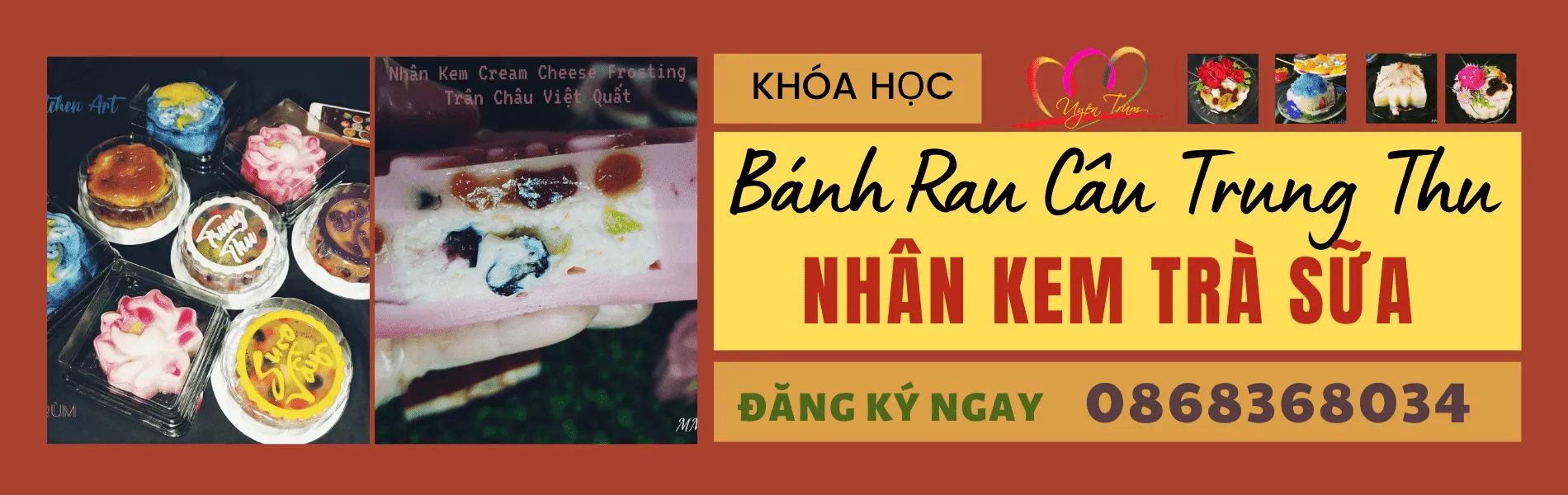 Khóa Học Bánh Rau Câu Trung Thu Nhân Kem Trà Sữa
