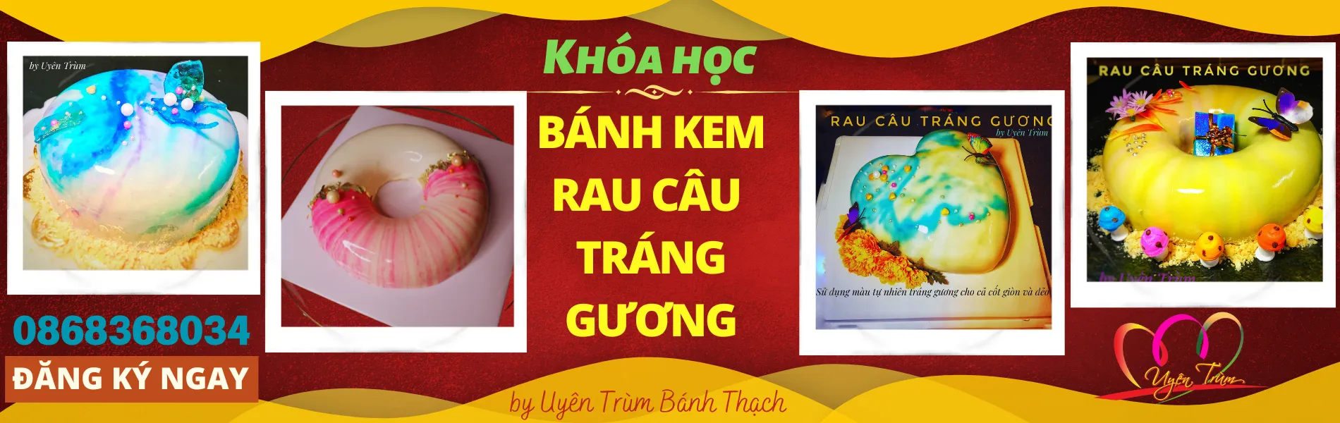 Khóa Học Bánh Kem Rau Câu Tráng Gương