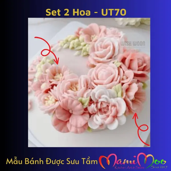 Khuôn Silicon Set 2 Hoa Cánh Sọc - UT70