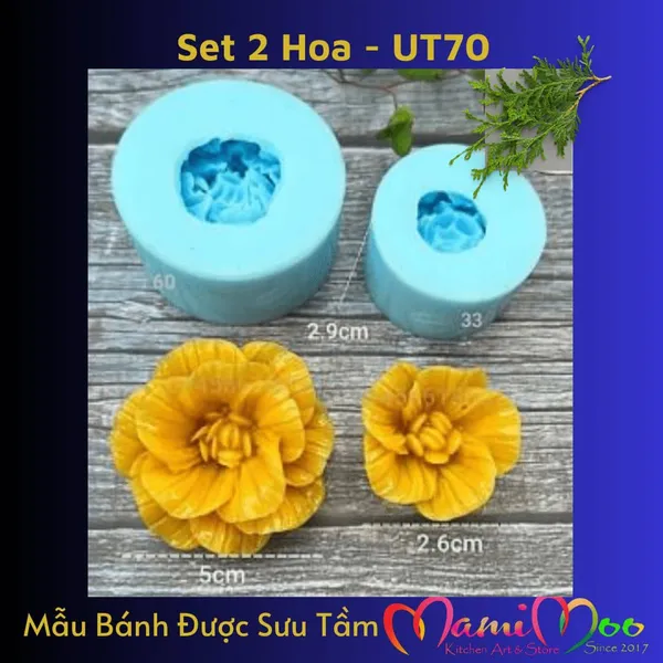 Khuôn Silicon Set 2 Hoa Cánh Sọc - UT70