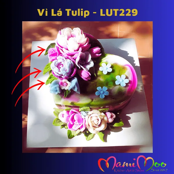Khuôn Silicon Vỉ Lá Tulip - LUT229