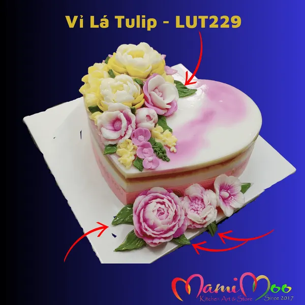 Khuôn Silicon Vỉ Lá Tulip - LUT229