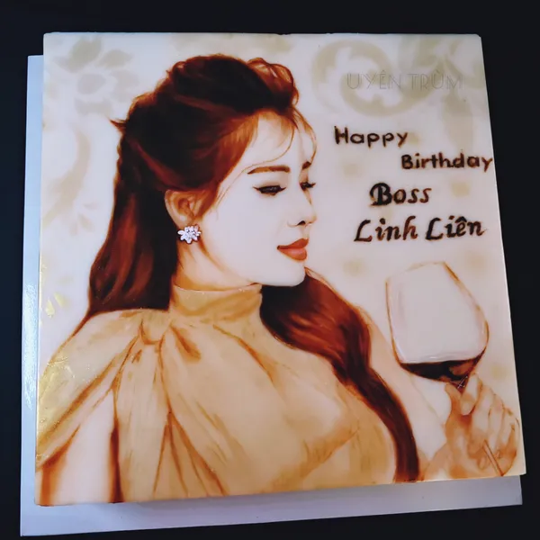 Bánh Rau Câu Vẽ Chân Dung THEO YÊU CẦU size 24cm