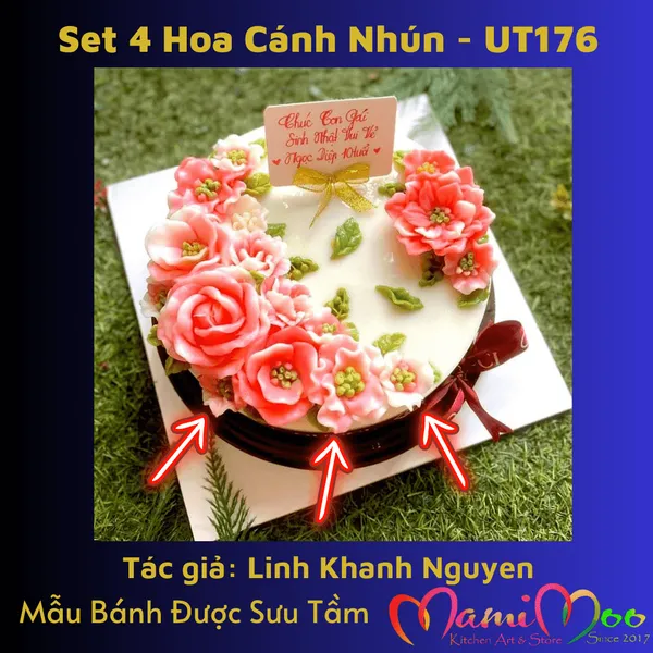Khuôn Silicon Set 4 Hoa Cánh Nhún - UT176