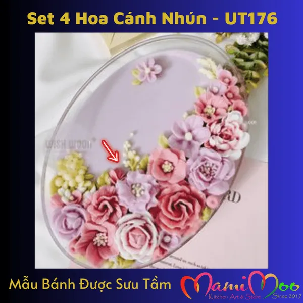 Khuôn Silicon Set 4 Hoa Cánh Nhún - UT176