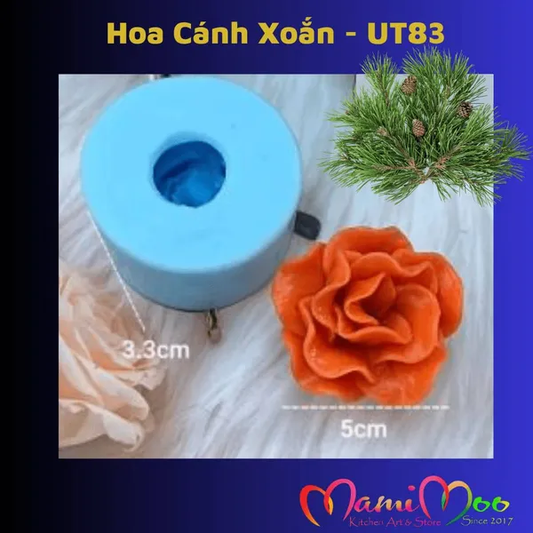Khuôn Silicon Hoa Cánh Xoắn Trơn - UT83