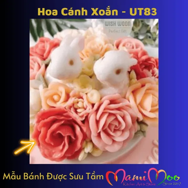 Khuôn Silicon Hoa Cánh Xoắn Trơn - UT83