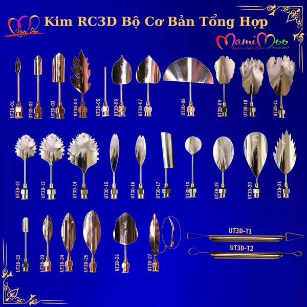Bộ kim RC3D cơ bản tổng hợp trang trí bánh kem rau câu - UT3D