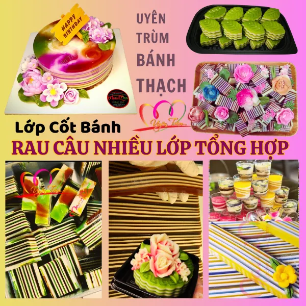 Lớp Cốt Bánh Rau Câu Nhiều Lớp Tổng Hợp - Uyên Trùm