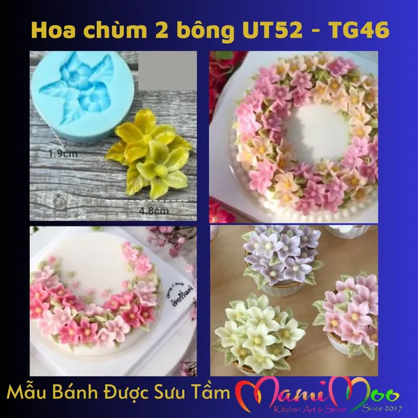 Khuôn Silicon Chùm Hoa Dừa Cạn - UT52