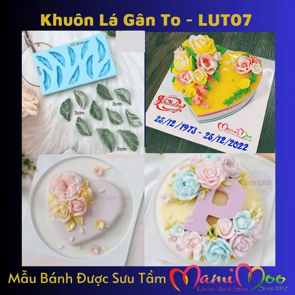 Khuôn Silicon Vỉ Lá Gân To - LUT07