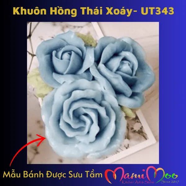 Khuôn Silicon Hoa Hồng Thái Xoáy - UT343