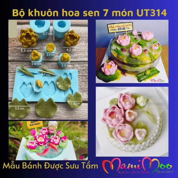 Khuôn Silicon Bộ Sen Thái 7 Chi Tiết - UT314