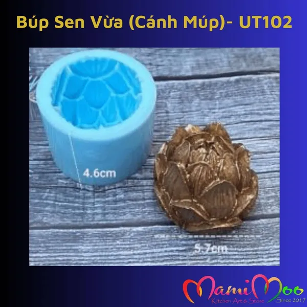 Khuôn Silicon Búp Sen Đầu Cánh Tròn - UT102