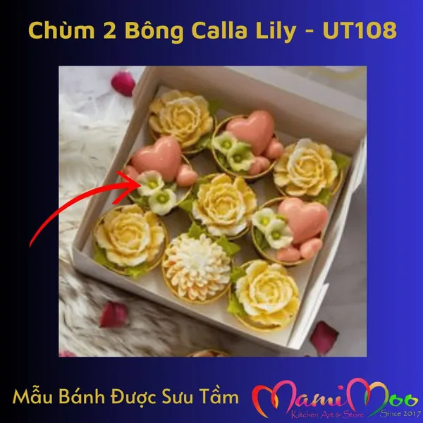 Khuôn Silicon Chùm Hoa 2 Bông Calla Lily - UT108