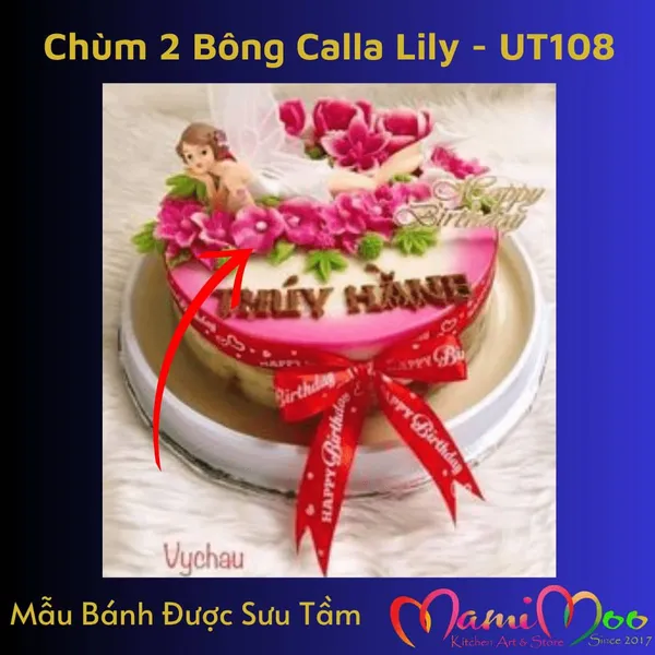 Khuôn Silicon Chùm Hoa 2 Bông Calla Lily - UT108