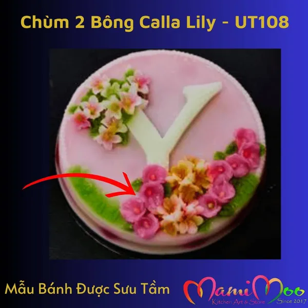 Khuôn Silicon Chùm Hoa 2 Bông Calla Lily - UT108