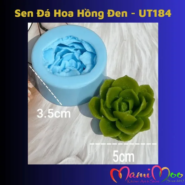Khuôn Silicon Sen Đá Hoa Hồng Đen - UT184