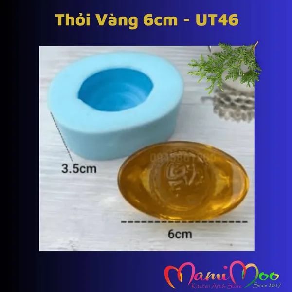 Khuôn Silicon Thỏi Vàng Trung 6cm - UT46