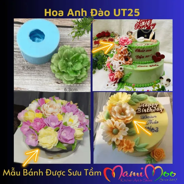 Khuôn Silicon Hoa Anh Đào - UT25