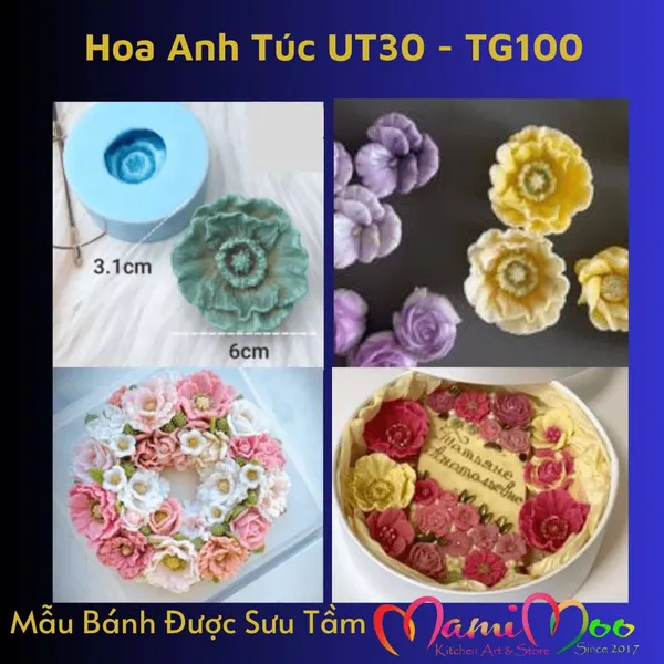 Khuôn Silicon Hoa Anh Túc - UT30