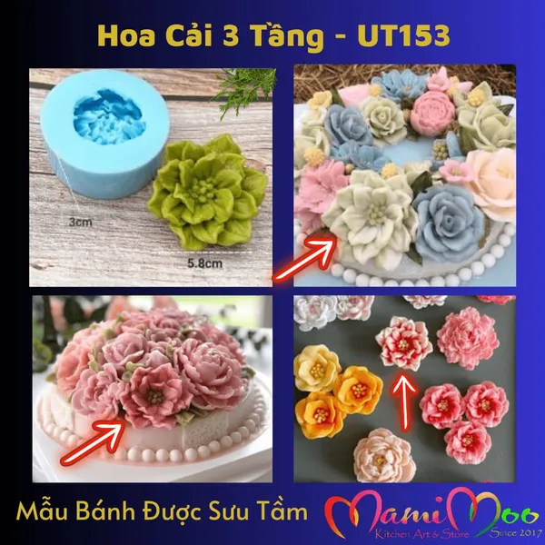 Khuôn Silicon Hoa Cải 3 Tầng - UT153