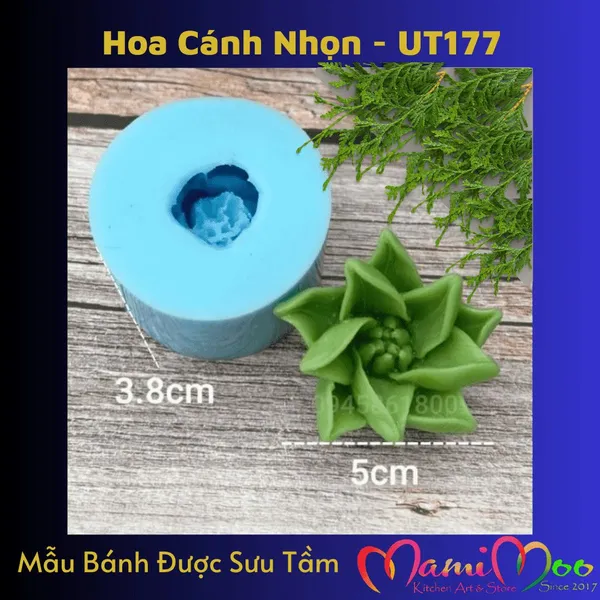 Khuôn Silicon Hoa Cánh Nhọn Thẳng 2 Tầng - UT177