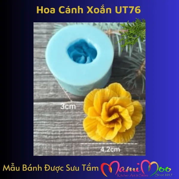 Khuôn Silicon Hoa Cánh Xoắn Sọc - UT76