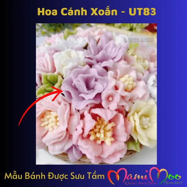 Khuôn Silicon Hoa Cánh Xoắn Trơn - UT83