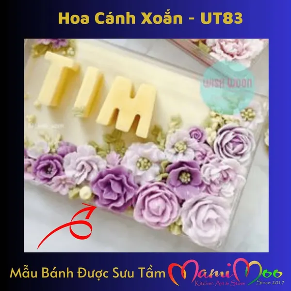 Khuôn Silicon Hoa Cánh Xoắn Trơn - UT83