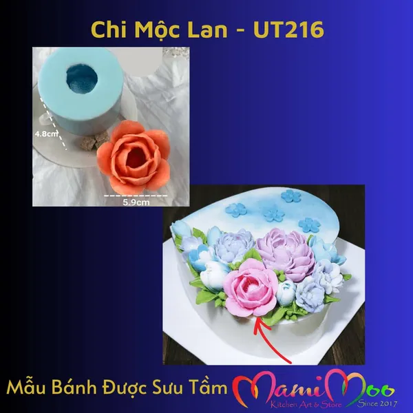 Khuôn Silicon Hoa Chi Mộc Lan - UT216