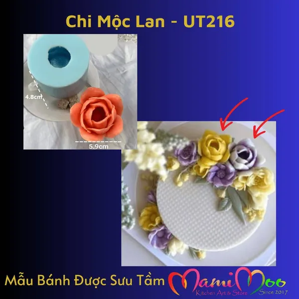 Khuôn Silicon Hoa Chi Mộc Lan - UT216