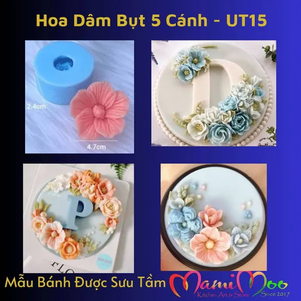 Khuôn Silicon Hoa Dâm Bụt 5 Cánh - UT15