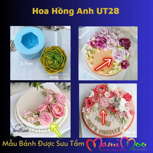Khuôn Silicon Hoa Hồng Anh Hàn Quốc - UT28