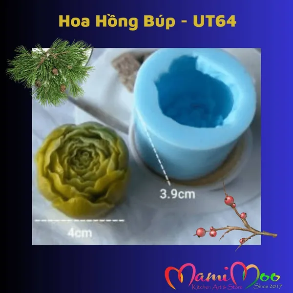 Khuôn Silicon Hoa Hồng Búp Hàn Quốc - UT64