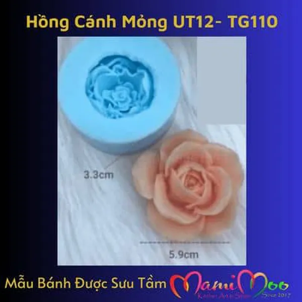 Khuôn Silicon Hoa Hồng Cánh Mỏng - UT12