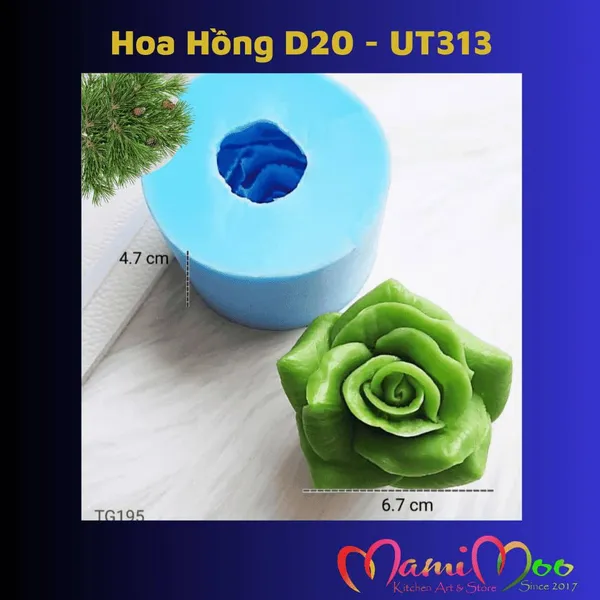 Khuôn Silicon Hoa Hồng D20 - UT313