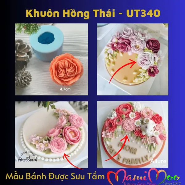 Khuôn Silicon Hoa Hồng Thái - UT340