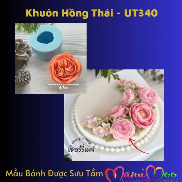 Khuôn Silicon Hoa Hồng Thái - UT340