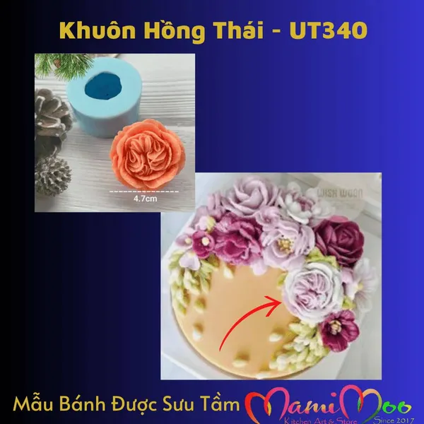 Khuôn Silicon Hoa Hồng Thái - UT340