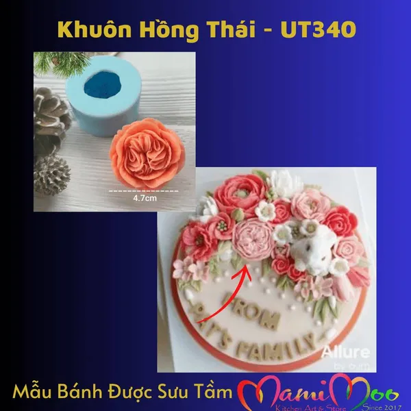 Khuôn Silicon Hoa Hồng Thái - UT340