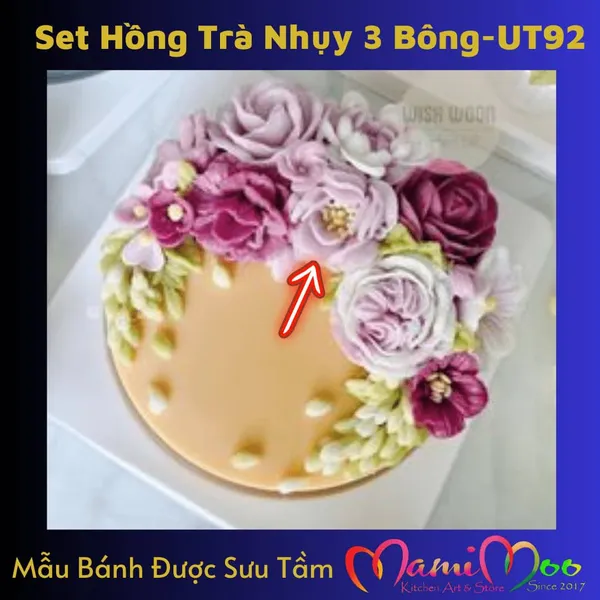 Khuôn Silicon Set Hồng Trà Nhụy 3 Bông - UT92