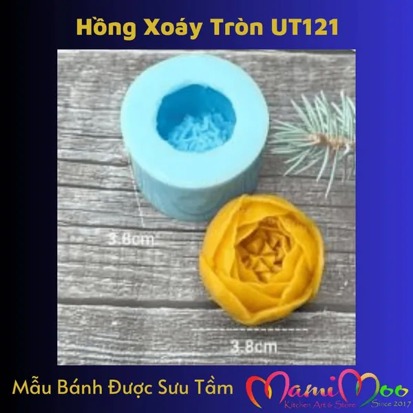 Khuôn Silicon Hoa Hồng Xoáy Tròn - UT121