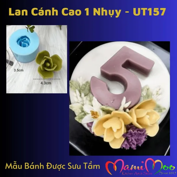 Khuôn Silicon Hoa Lan Cánh Cao 1 Nhụy - UT157