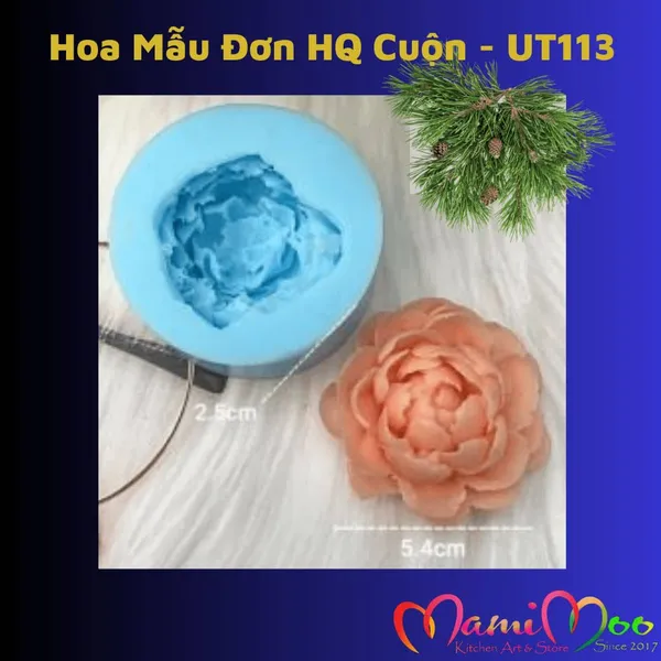 Khuôn Silicon Hoa Mẫu Đơn Korea - UT113